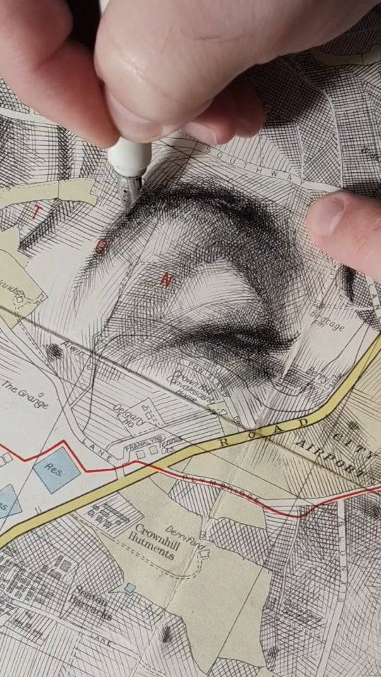 Details of Plymouth, a favourite drawing crosshatched in ink over an original antique map from my collection 🗺️✍️