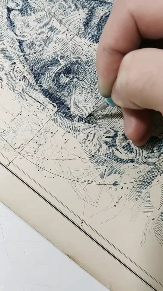 Crosshatching in ink... transforming my map collection one line at a time 🗺️✍️