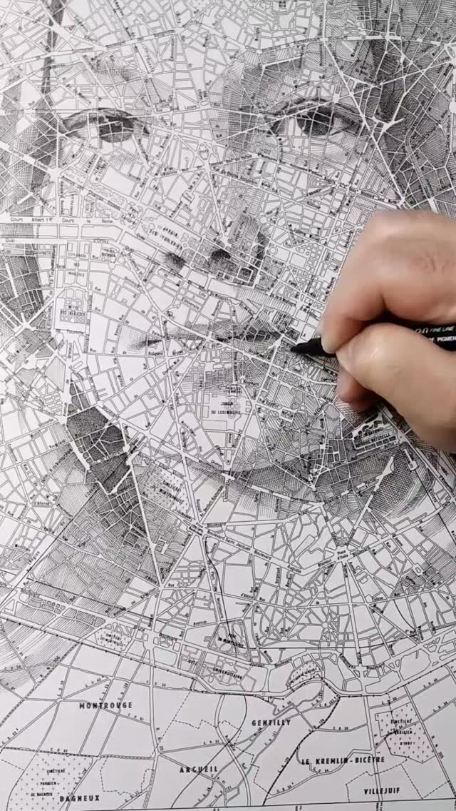 Crosshatching between the streets of Paris (private commission, 2022) 🗺️✍️